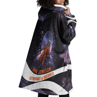 Mae Jemison Wearable Blanket Hoodie Cartoon Astronaut Portrait, The Sky Is Not the Limit Quote and Galaxy Dreamer - Wonder Print Shop
