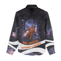 Mae Jemison Women Casual Shirt Cartoon Astronaut Portrait, The Sky Is Not the Limit Quote and Galaxy Dreamer - Wonder Print Shop