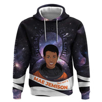 Mae Jemison Zip Hoodie Cartoon Astronaut Portrait, The Sky Is Not the Limit Quote and Galaxy Dreamer - Wonder Print Shop