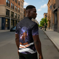 Mae Jemison Zipper Polo Shirt Cartoon Astronaut Portrait, The Sky Is Not the Limit Quote and Galaxy Dreamer - Wonder Print Shop