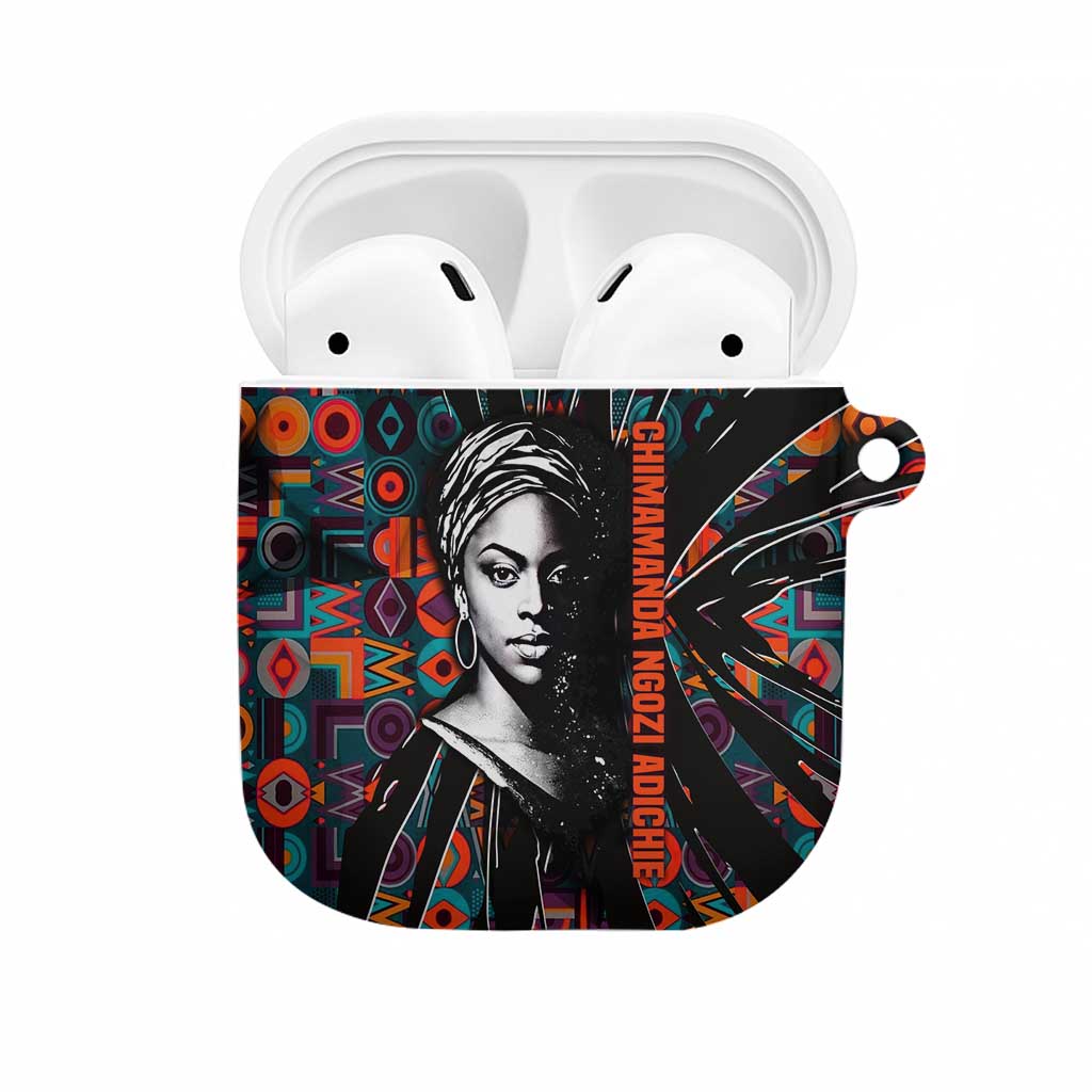 Chimamanda Ngozi Adichie AirPods Case with Monochrome Portrait, The Danger of a Single Story Quote - Wonder Print Shop