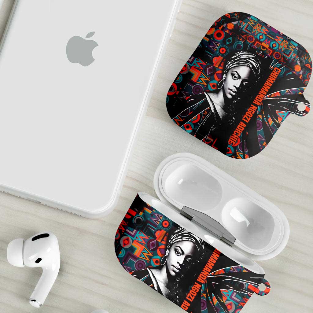 Chimamanda Ngozi Adichie AirPods Case with Monochrome Portrait, The Danger of a Single Story Quote - Wonder Print Shop