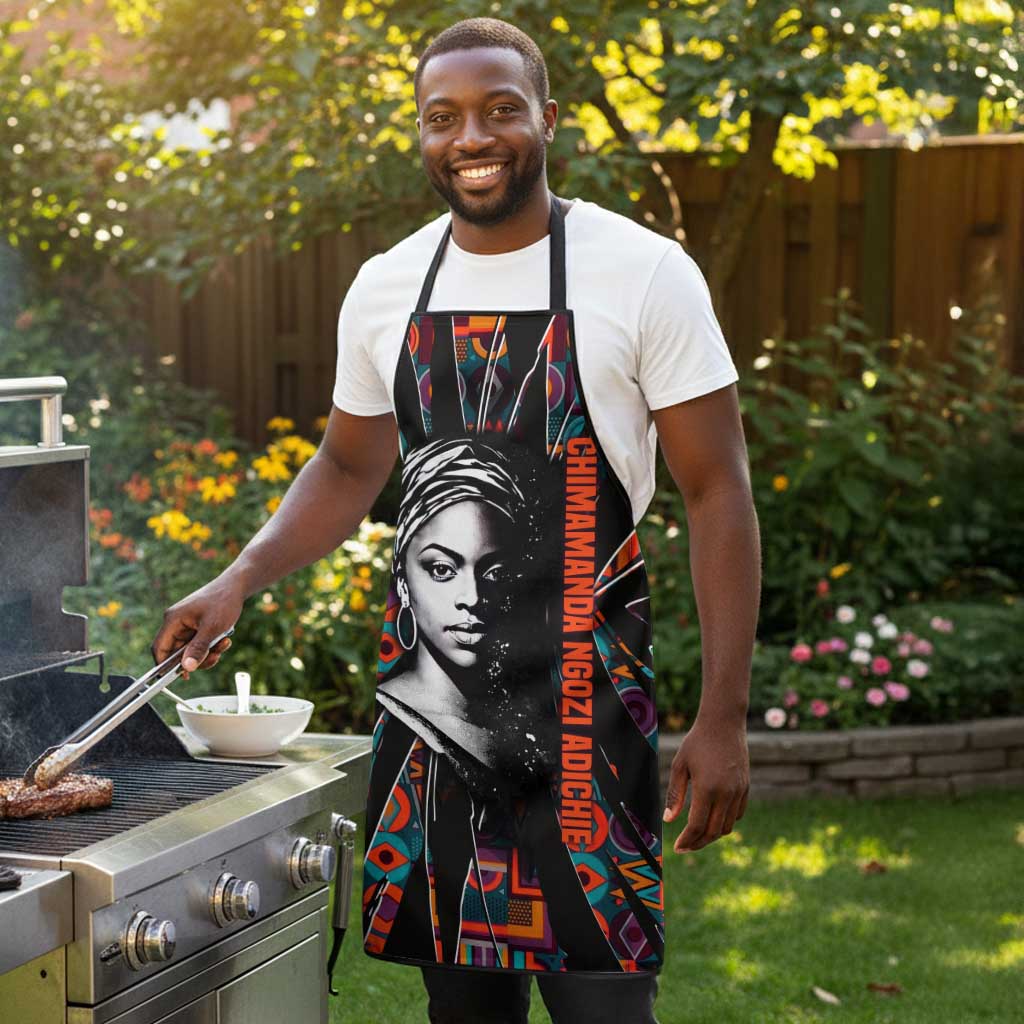 Chimamanda Ngozi Adichie Apron with Monochrome Portrait, The Danger of a Single Story Quote - Wonder Print Shop