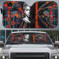 Chimamanda Ngozi Adichie Auto Sun Shade with Monochrome Portrait, The Danger of a Single Story Quote - Wonder Print Shop