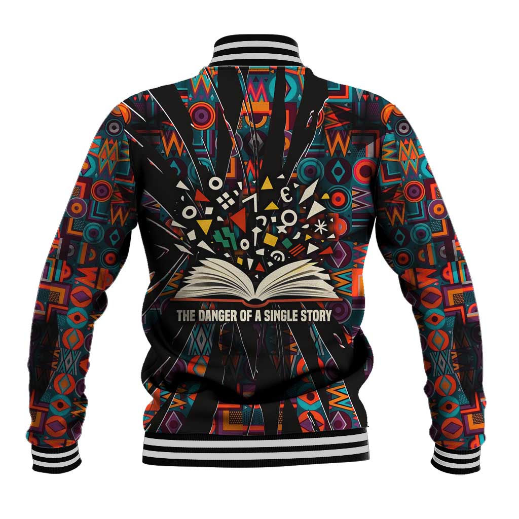 Chimamanda Ngozi Adichie Baseball Jacket with Monochrome Portrait, The Danger of a Single Story Quote - Wonder Print Shop