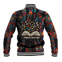 Chimamanda Ngozi Adichie Baseball Jacket with Monochrome Portrait, The Danger of a Single Story Quote - Wonder Print Shop