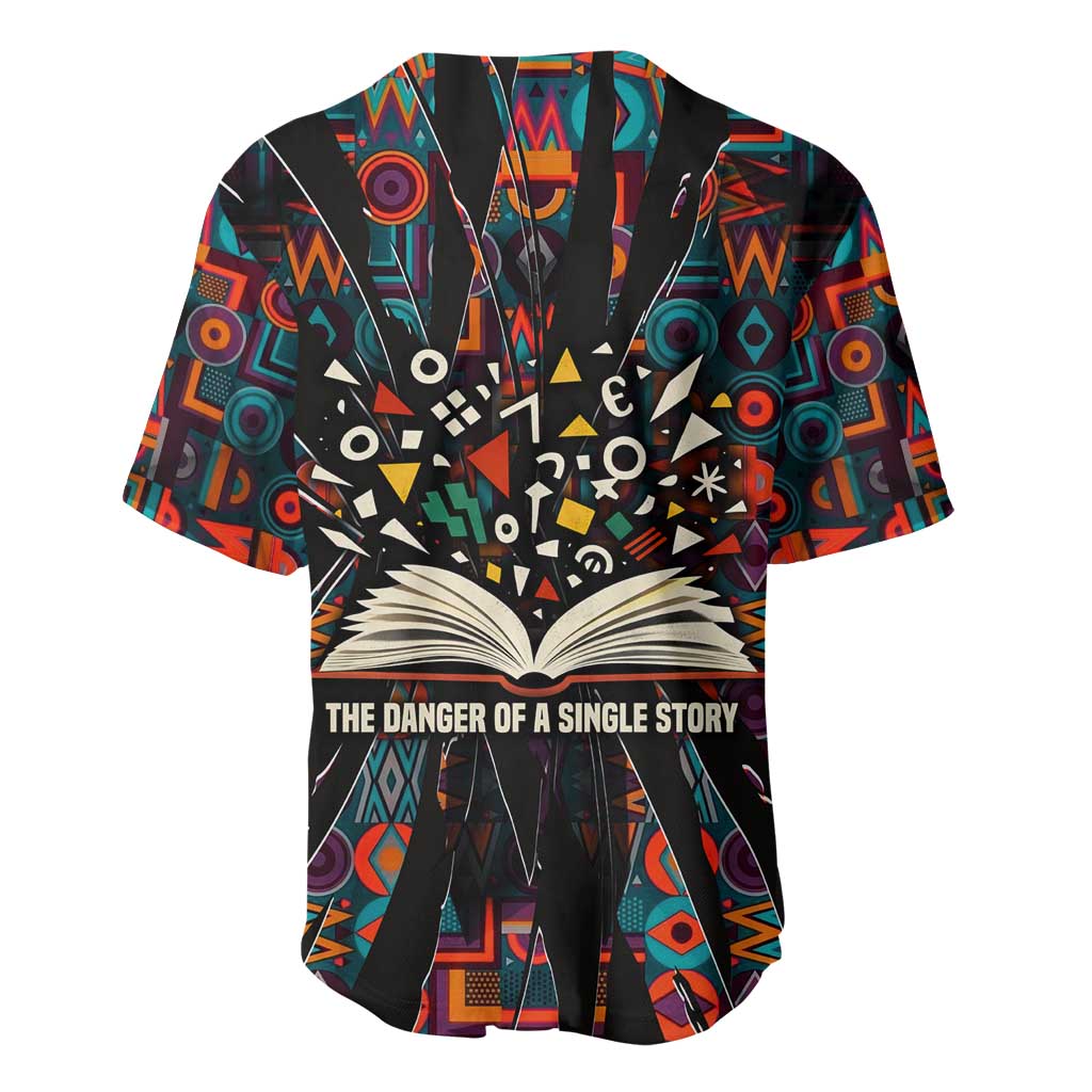 Chimamanda Ngozi Adichie Baseball Jersey with Monochrome Portrait, The Danger of a Single Story Quote - Wonder Print Shop