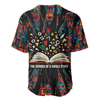 Chimamanda Ngozi Adichie Baseball Jersey with Monochrome Portrait, The Danger of a Single Story Quote - Wonder Print Shop