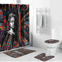 Chimamanda Ngozi Adichie Bathroom Set with Monochrome Portrait, The Danger of a Single Story Quote - Wonder Print Shop
