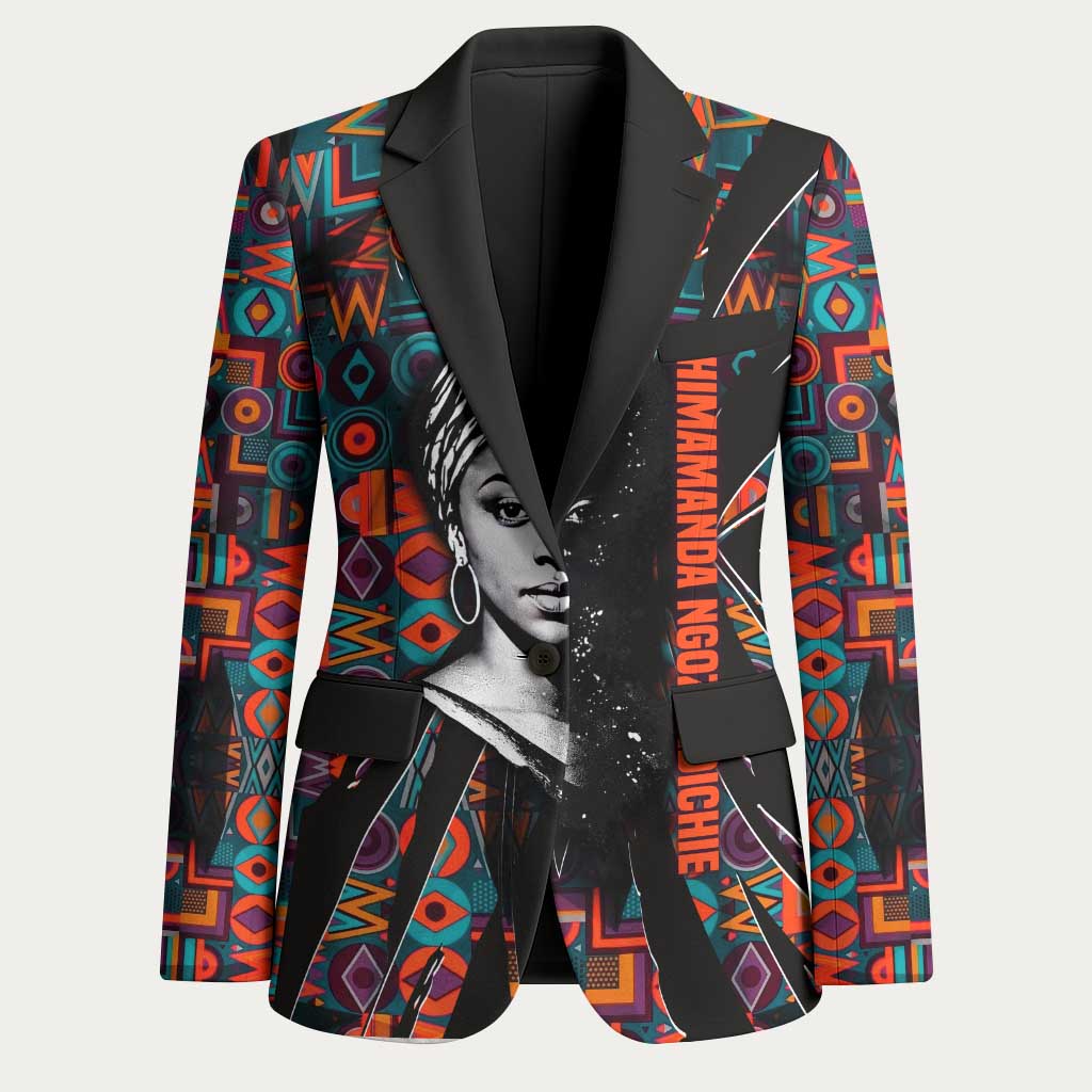 Chimamanda Ngozi Adichie Blazer with Monochrome Portrait, The Danger of a Single Story Quote - Wonder Print Shop
