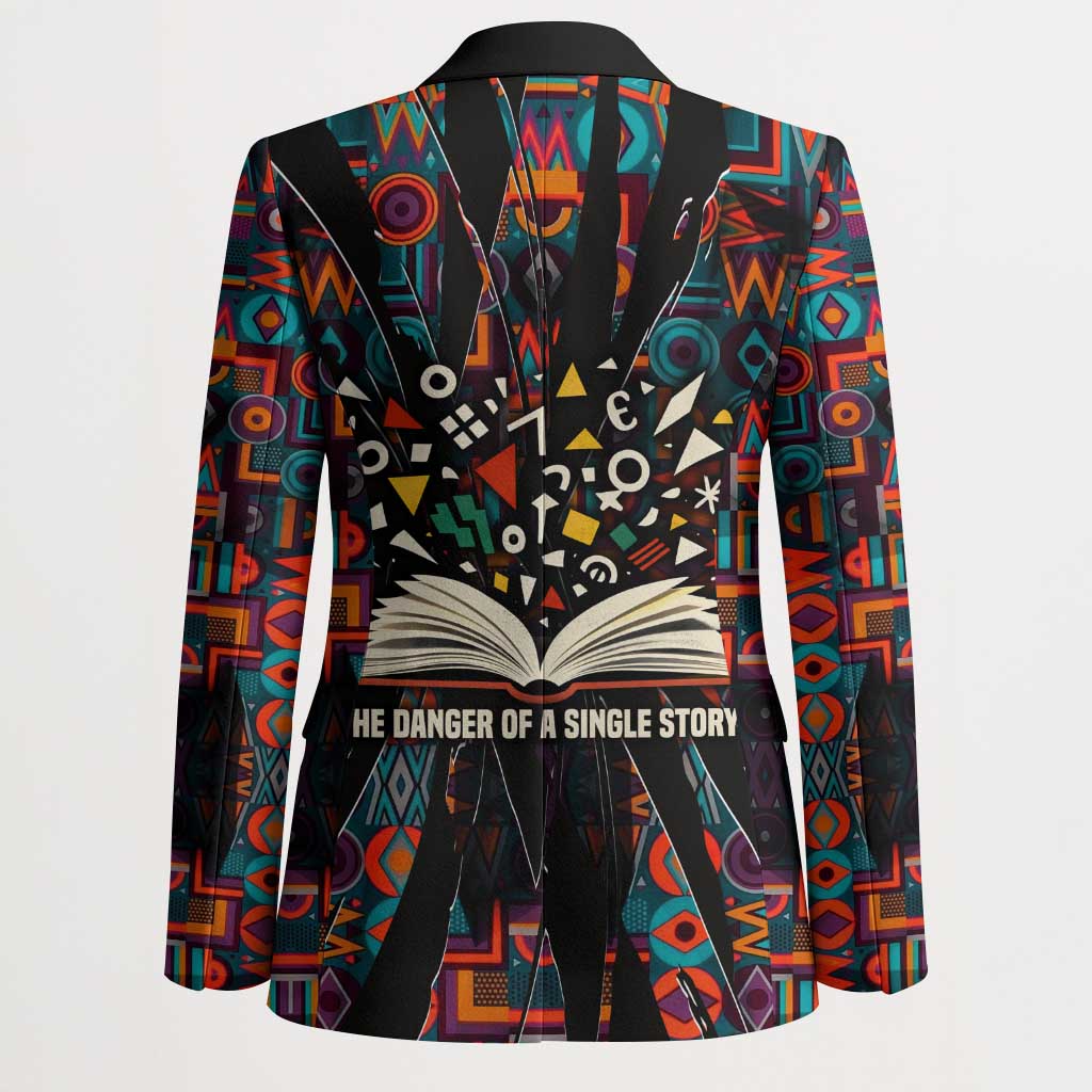 Chimamanda Ngozi Adichie Blazer with Monochrome Portrait, The Danger of a Single Story Quote - Wonder Print Shop