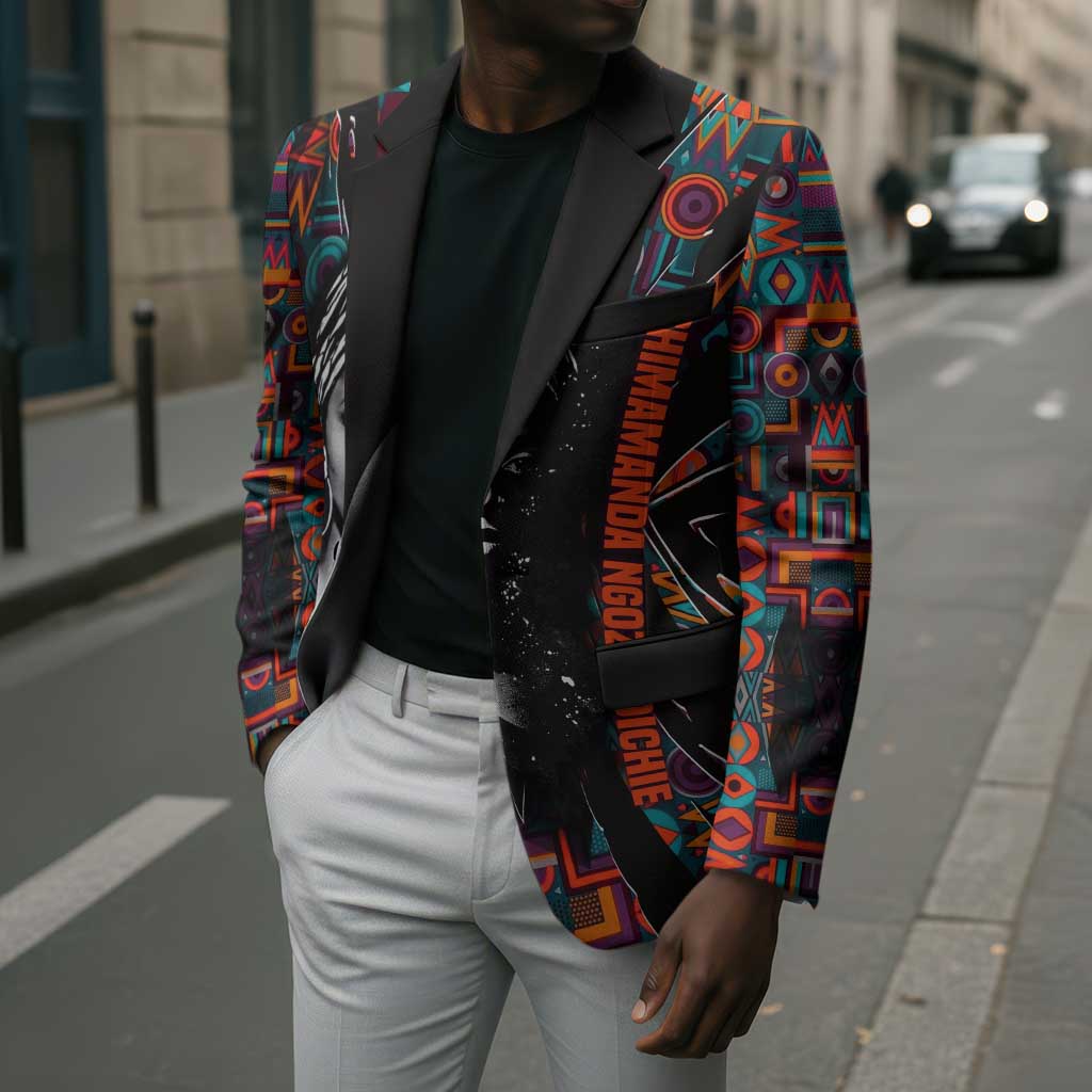 Chimamanda Ngozi Adichie Blazer with Monochrome Portrait, The Danger of a Single Story Quote - Wonder Print Shop