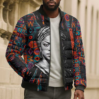 Chimamanda Ngozi Adichie Bomber Puffer Jacket with Monochrome Portrait, The Danger of a Single Story Quote - Wonder Print Shop