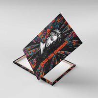 Chimamanda Ngozi Adichie Canvas Wall Art with Monochrome Portrait, The Danger of a Single Story Quote - Wonder Print Shop