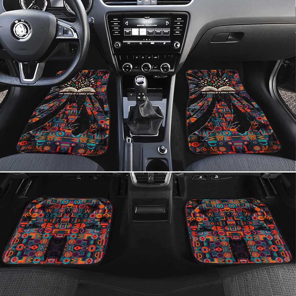 Chimamanda Ngozi Adichie Car Mats with Monochrome Portrait, The Danger of a Single Story Quote - Wonder Print Shop