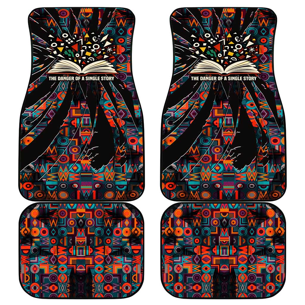 Chimamanda Ngozi Adichie Car Mats with Monochrome Portrait, The Danger of a Single Story Quote - Wonder Print Shop