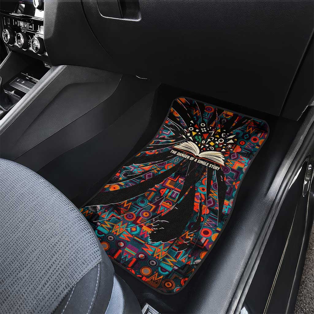 Chimamanda Ngozi Adichie Car Mats with Monochrome Portrait, The Danger of a Single Story Quote - Wonder Print Shop