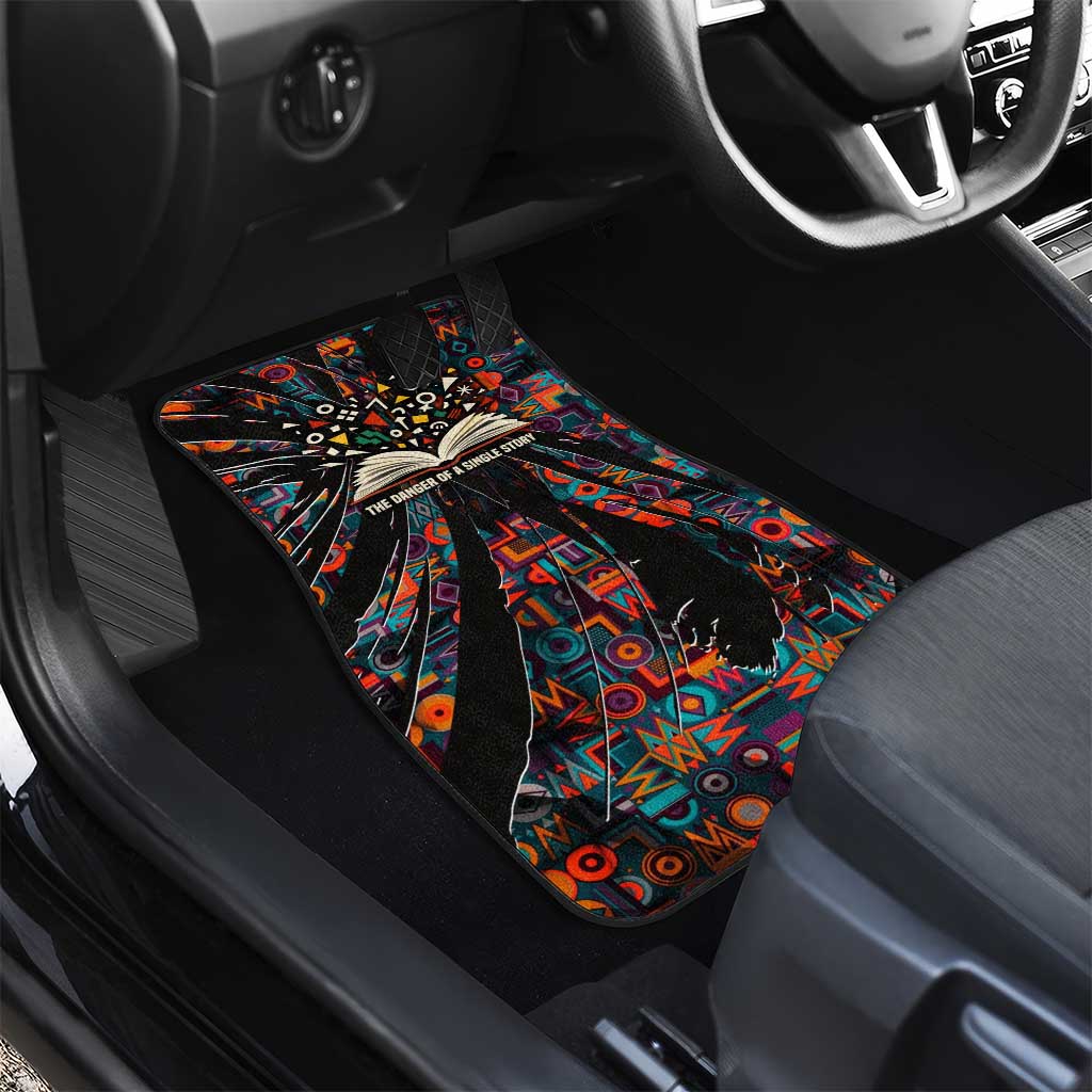 Chimamanda Ngozi Adichie Car Mats with Monochrome Portrait, The Danger of a Single Story Quote - Wonder Print Shop