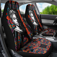 Chimamanda Ngozi Adichie Car Seat Cover with Monochrome Portrait, The Danger of a Single Story Quote - Wonder Print Shop