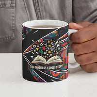 Chimamanda Ngozi Adichie Ceramic Mug with Monochrome Portrait, The Danger of a Single Story Quote - Wonder Print Shop
