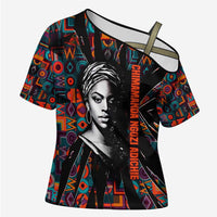 Chimamanda Ngozi Adichie Cross Shoulder Shirt with Monochrome Portrait, The Danger of a Single Story Quote - Wonder Print Shop