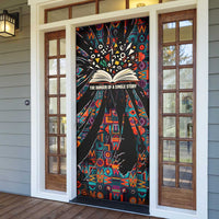 Chimamanda Ngozi Adichie Door Cover with Monochrome Portrait, The Danger of a Single Story Quote - Wonder Print Shop