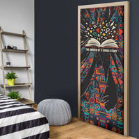 Chimamanda Ngozi Adichie Door Cover with Monochrome Portrait, The Danger of a Single Story Quote - Wonder Print Shop