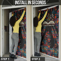 Chimamanda Ngozi Adichie Door Cover with Monochrome Portrait, The Danger of a Single Story Quote - Wonder Print Shop
