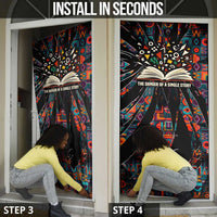Chimamanda Ngozi Adichie Door Cover with Monochrome Portrait, The Danger of a Single Story Quote - Wonder Print Shop