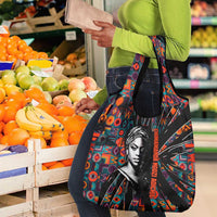 Chimamanda Ngozi Adichie Grocery Bag with Monochrome Portrait, The Danger of a Single Story Quote - Wonder Print Shop
