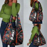 Chimamanda Ngozi Adichie Grocery Bag with Monochrome Portrait, The Danger of a Single Story Quote - Wonder Print Shop