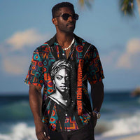 Chimamanda Ngozi Adichie Hawaiian Shirt with Monochrome Portrait, The Danger of a Single Story Quote - Wonder Print Shop