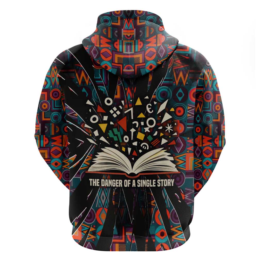 Chimamanda Ngozi Adichie Hoodie with Monochrome Portrait, The Danger of a Single Story Quote - Wonder Print Shop