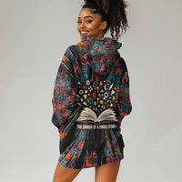 Chimamanda Ngozi Adichie Hoodie Dress with Monochrome Portrait, The Danger of a Single Story Quote - Wonder Print Shop