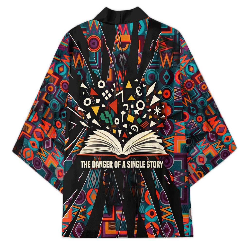 Chimamanda Ngozi Adichie Kimono with Monochrome Portrait, The Danger of a Single Story Quote - Wonder Print Shop