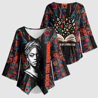 Chimamanda Ngozi Adichie Kimono Sleeve Blouse with Monochrome Portrait, The Danger of a Single Story Quote - Wonder Print Shop