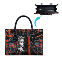 Chimamanda Ngozi Adichie Leather Bag with Monochrome Portrait, The Danger of a Single Story Quote - Wonder Print Shop