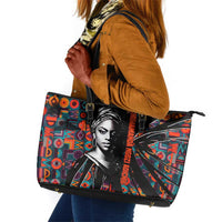 Chimamanda Ngozi Adichie Leather Tote Bag with Monochrome Portrait, The Danger of a Single Story Quote - Wonder Print Shop