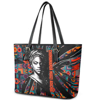 Chimamanda Ngozi Adichie Leather Tote Bag with Monochrome Portrait, The Danger of a Single Story Quote - Wonder Print Shop