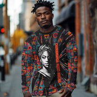 Chimamanda Ngozi Adichie Long Sleeve Shirt with Monochrome Portrait, The Danger of a Single Story Quote - Wonder Print Shop