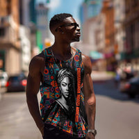 Chimamanda Ngozi Adichie Men Tank Top with Monochrome Portrait, The Danger of a Single Story Quote - Wonder Print Shop