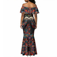 Chimamanda Ngozi Adichie Mermaid Dress with Monochrome Portrait, The Danger of a Single Story Quote - Wonder Print Shop