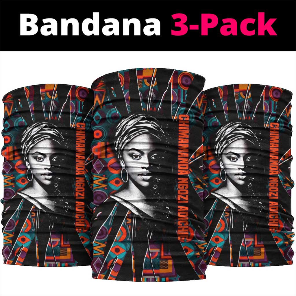 Chimamanda Ngozi Adichie Neck Gaiter with Monochrome Portrait, The Danger of a Single Story Quote - Wonder Print Shop
