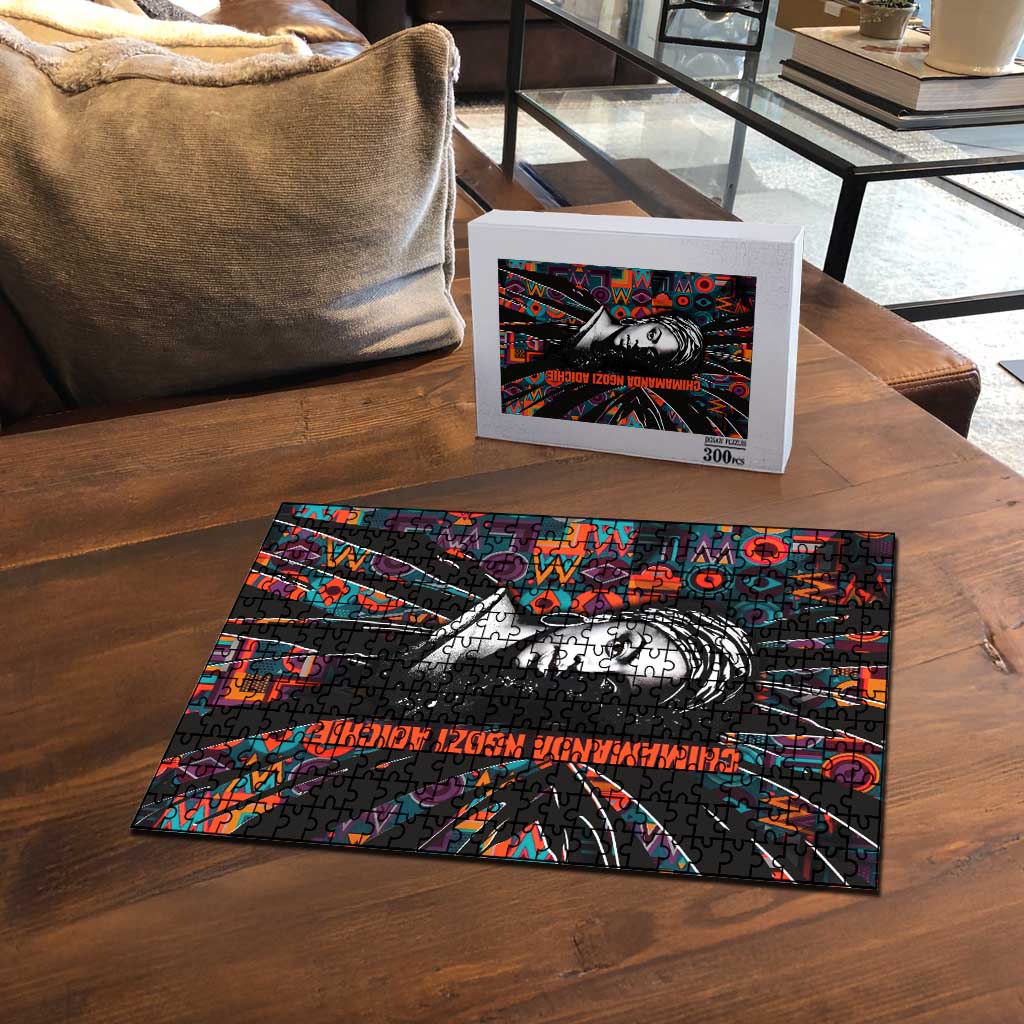 Chimamanda Ngozi Adichie Puzzle with Monochrome Portrait, The Danger of a Single Story Quote - Wonder Print Shop