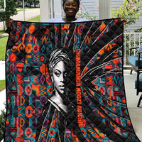 Chimamanda Ngozi Adichie Quilt with Monochrome Portrait, The Danger of a Single Story Quote - Wonder Print Shop