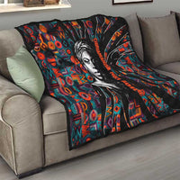 Chimamanda Ngozi Adichie Quilt with Monochrome Portrait, The Danger of a Single Story Quote - Wonder Print Shop