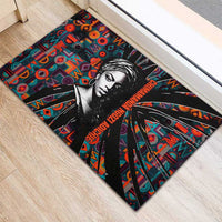 Chimamanda Ngozi Adichie Rubber Doormat with Monochrome Portrait, The Danger of a Single Story Quote - Wonder Print Shop
