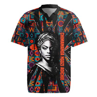 Chimamanda Ngozi Adichie Rugby Jersey with Monochrome Portrait, The Danger of a Single Story Quote - Wonder Print Shop