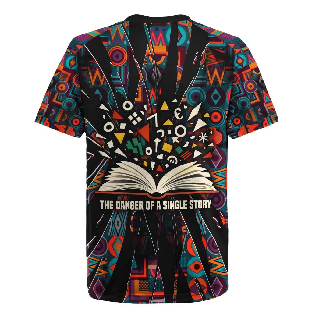Chimamanda Ngozi Adichie Rugby Jersey with Monochrome Portrait, The Danger of a Single Story Quote - Wonder Print Shop