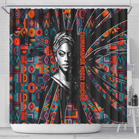 Chimamanda Ngozi Adichie Shower Curtain with Monochrome Portrait, The Danger of a Single Story Quote - Wonder Print Shop